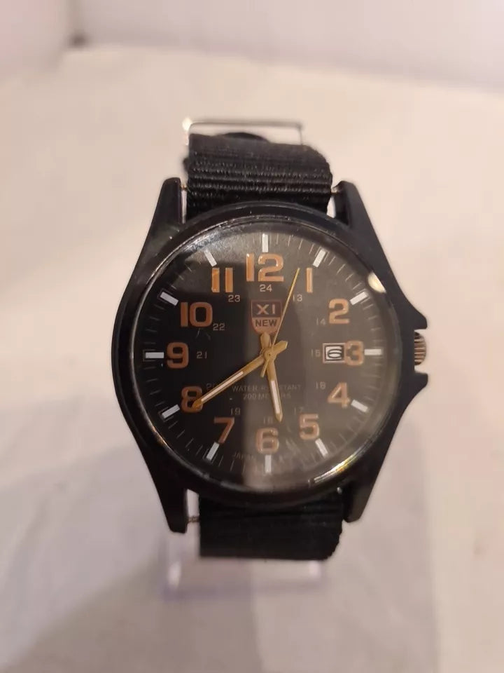 X1 New, Black Quartz Mens Watch